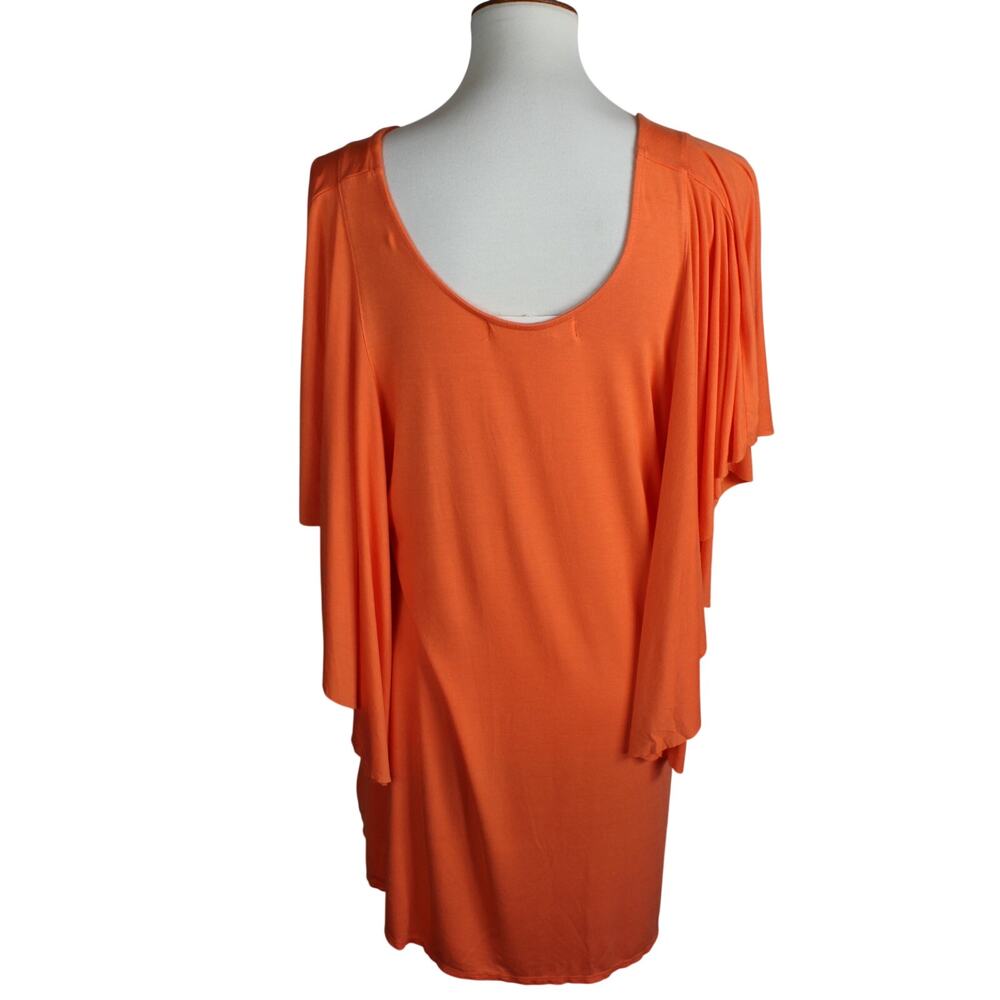 Free People Beach Cover Up Women Small Orange Boho Tunic Flowy Resort Swimsuit - Picture 4 of 7